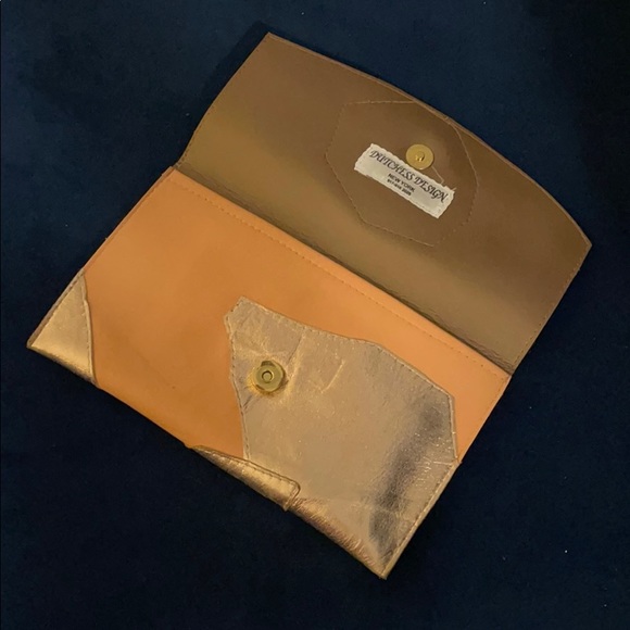 Leather Peach & Rose Gold Clutch - Picture 2 of 6